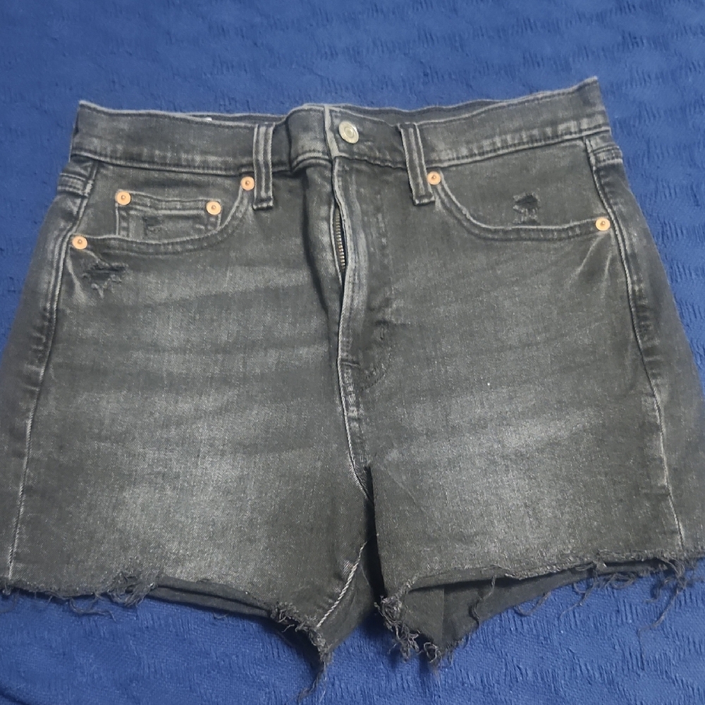 GAP Women's Black Frayed Jean Shorts